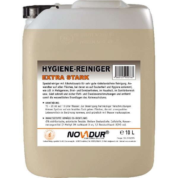 NOVADUR Hygiene-Reiniger extra stark, 10 Liter