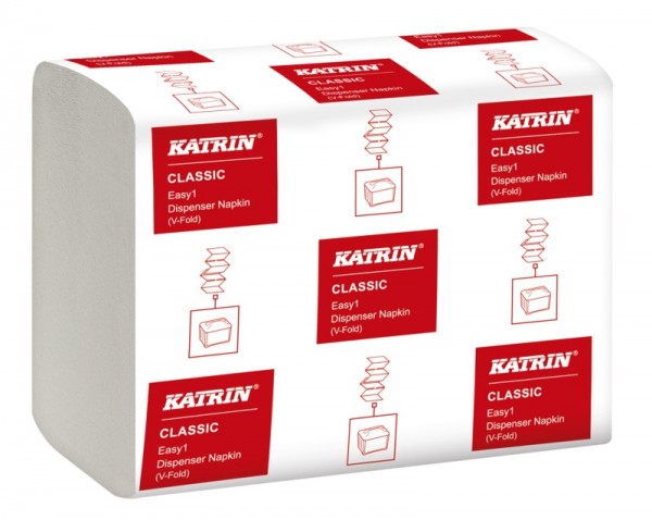 Katrin Classic EASY1 Napkin Spenderservietten, 2-lagig, 170 x 172 mm, weiß