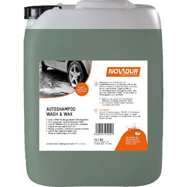 NOVADUR Autoshampoo Wash & Wax, 10 Liter