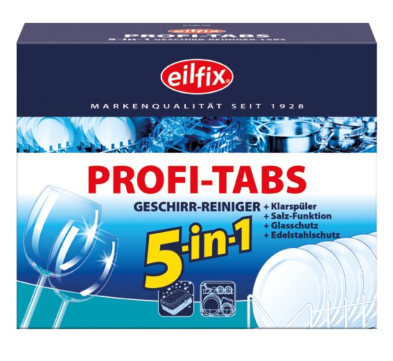 Eilfix Profi - Tabs 5 in 1 für Spülmaschinen, 50 Stück